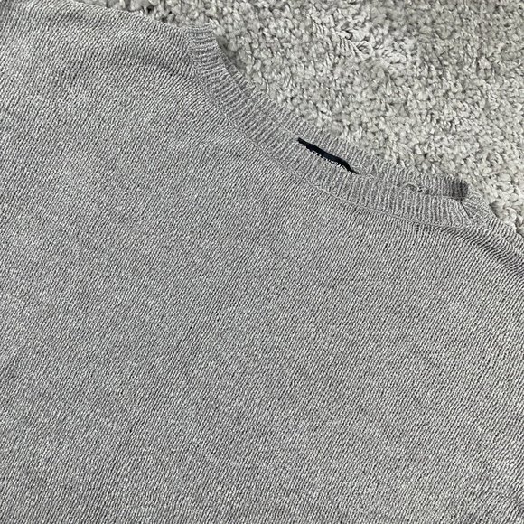 Ellen Tracy Cable Knit Top Womens Size Medium Gray Oversized Crewneck 3/4 Sleeve - Picture 1 of 11